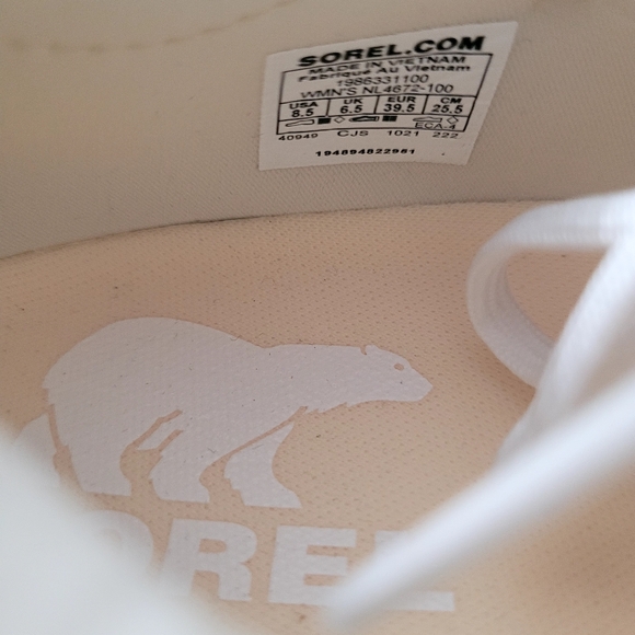 SOREL Cream Lace-Up Sneakers Womens Size 8.5 - Picture 7 of 7